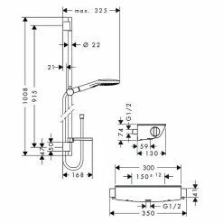 BAUHAUS Hansgrohe Brause-Set Raindance Select E 120/Ecostat Select Lochabstand: 91,5 Cm, Chrom -Sanitärinstallation Verkaufsladen 12 213