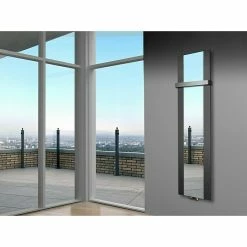 BAUHAUS Designheizkörper Singapur 47 X 180 Cm, Mit 1 Handtuchhalter (50 Mm), 1.118 W Bei 75/65/20 °C, Moonstone-Grau