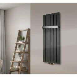 BAUHAUS Designheizkörper Peking 47 X 120 Cm, Mit 1 Handtuchhalter (50 Mm), 799 W Bei 75/65/20 °C, Moonstone-Grau -Sanitärinstallation Verkaufsladen 12 2147