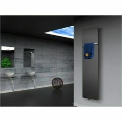 BAUHAUS Designheizkörper Manhattan 3 47 X 180 Cm, Mit 1 Handtuchhalter (15 Mm), 1.118 W Bei 75/65/20 °C, Moonstone-Grau -Sanitärinstallation Verkaufsladen 12 2199