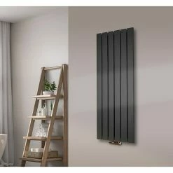 BAUHAUS Designheizkörper Peking 47 X 120 Cm, Ohne Handtuchhalter, 799 W Bei 75/65/20 °C, Moonstone-Grau -Sanitärinstallation Verkaufsladen 12 2213