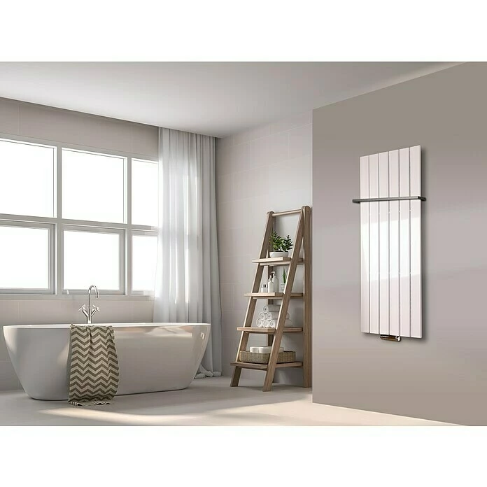 BAUHAUS Designheizkörper Peking 47 X 120 Cm, Mit 1 Handtuchhalter (15 Mm), 799 W Bei 75/65/20 °C, Weiß 3 BAUHAUS Designheizkörper Peking 47 X 120 Cm, Mit 1 Handtuchhalter (15 Mm), 799 W Bei 75/65/20 °C, Weiß