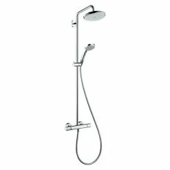 BAUHAUS Hansgrohe Duschsystem Croma Showerpipe 220 Mit Thermostatarmatur, Lochabstand: 103,8 Cm, Anzahl Strahlarten: 4 Stk., Chrom