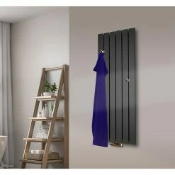 BAUHAUS Designheizkörper Peking 47 X 120 Cm, 2 Knopfhalter, 799 W Bei 75/65/20 °C, Moonstone-Grau -Sanitärinstallation Verkaufsladen 12 2241