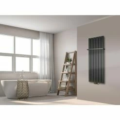 BAUHAUS Designheizkörper Peking 47 X 120 Cm, Mit 1 Handtuchhalter (15 Mm), 799 W Bei 75/65/20 °C, Moonstone-Grau