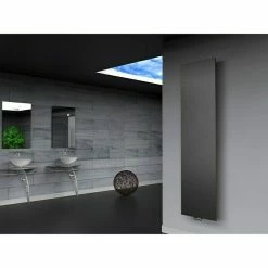 BAUHAUS Designheizkörper Manhattan 3 47 X 180 Cm, Ohne Handtuchhalter, 1.118 W Bei 75/65/20 °C, Moonstone-Grau