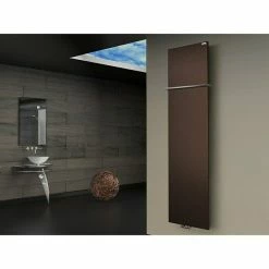 BAUHAUS Designheizkörper Manhattan 3 47 X 180 Cm, Mit 1 Handtuchhalter (15 Mm), 1.118 W Bei 75/65/20 °C, Braun