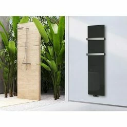 BAUHAUS Designheizkörper Montevideo 47 X 180 Cm, Mit 2 Handtuchhalter (50 Mm), 1.118 W Bei 75/65/20 °C, Grau