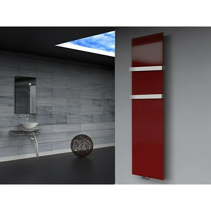 BAUHAUS Designheizkörper Manhattan 3 47 X 180 Cm, Mit 2 Handtuchhalter (50 Mm), 1.118 W Bei 75/65/20 °C, Rot 3 BAUHAUS Designheizkörper Manhattan 3 47 X 180 Cm, Mit 2 Handtuchhalter (50 Mm), 1.118 W Bei 75/65/20 °C, Rot