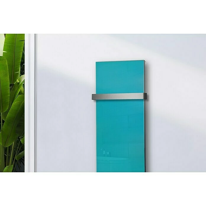 BAUHAUS Designheizkörper Montevideo 47 X 120 Cm, Mit 1 Handtuchhalter (50 Mm), 799 W Bei 75/65/20 °C, Türkis 4 BAUHAUS Designheizkörper Montevideo 47 X 120 Cm, Mit 1 Handtuchhalter (50 Mm), 799 W Bei 75/65/20 °C, Türkis – Bild 2