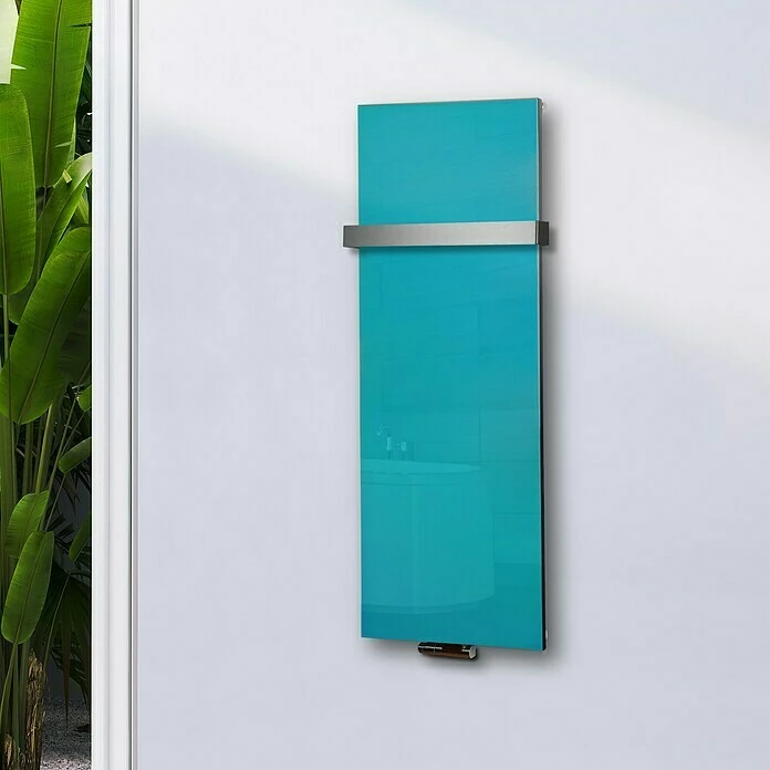 BAUHAUS Designheizkörper Montevideo 47 X 120 Cm, Mit 1 Handtuchhalter (50 Mm), 799 W Bei 75/65/20 °C, Türkis 7 BAUHAUS Designheizkörper Montevideo 47 X 120 Cm, Mit 1 Handtuchhalter (50 Mm), 799 W Bei 75/65/20 °C, Türkis – Bild 5