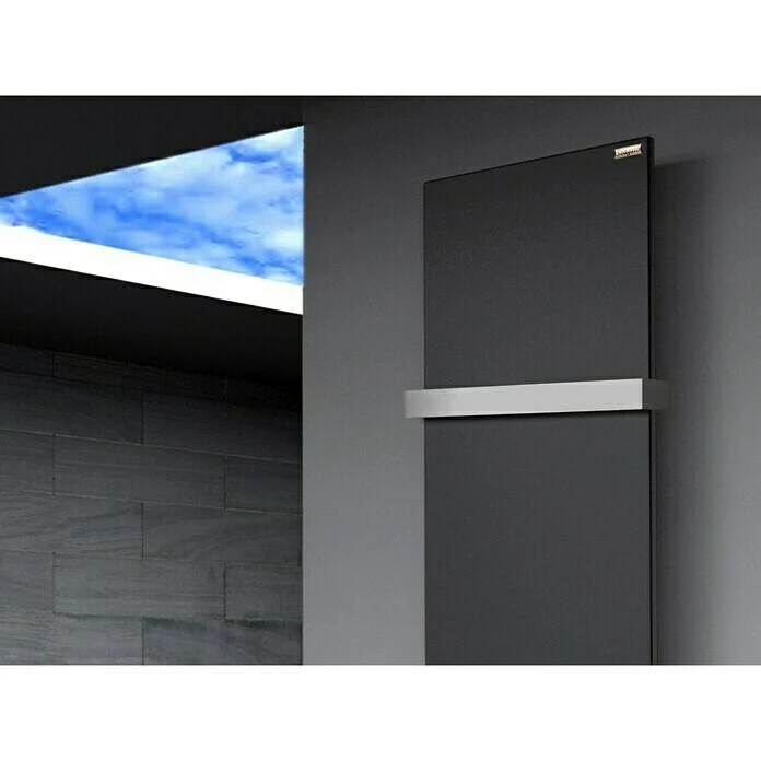 BAUHAUS Designheizkörper Manhattan 3 47 X 180 Cm, Mit 1 Handtuchhalter (50 Mm), 1.118 W Bei 75/65/20 °C, Schwarz 7 BAUHAUS Designheizkörper Manhattan 3 47 X 180 Cm, Mit 1 Handtuchhalter (50 Mm), 1.118 W Bei 75/65/20 °C, Schwarz – Bild 5