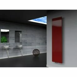 BAUHAUS Designheizkörper Manhattan 3 47 X 180 Cm, Ohne Handtuchhalter, 1.118 W Bei 75/65/20 °C, Rot -Sanitärinstallation Verkaufsladen 12 2453