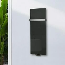 BAUHAUS Designheizkörper Montevideo 47 X 120 Cm, Mit 1 Handtuchhalter (50 Mm), 799 W Bei 75/65/20 °C, Grau -Sanitärinstallation Verkaufsladen 12 2467