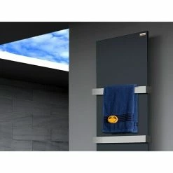 BAUHAUS Designheizkörper Manhattan 3 47 X 180 Cm, Mit 2 Handtuchhalter (50 Mm), 1.118 W Bei 75/65/20 °C, Anthrazit -Sanitärinstallation Verkaufsladen 12 2471