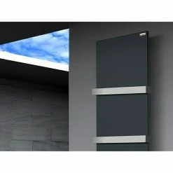 BAUHAUS Designheizkörper Manhattan 3 47 X 180 Cm, Mit 2 Handtuchhalter (50 Mm), 1.118 W Bei 75/65/20 °C, Anthrazit -Sanitärinstallation Verkaufsladen 12 2473