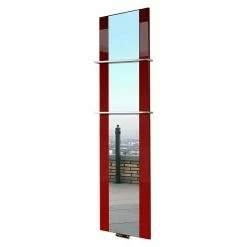 BAUHAUS Designheizkörper Singapur 47 X 180 Cm, Mit 2 Handtuchhalter (15 Mm), 1.118 W Bei 75/65/20 °C, Rot -Sanitärinstallation Verkaufsladen 12 2485