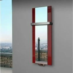 BAUHAUS Designheizkörper Singapur 47 X 120 Cm, Mit 1 Handtuchhalter (50 Mm), 799 W Bei 75/65/20 °C, Rot -Sanitärinstallation Verkaufsladen 12 2514