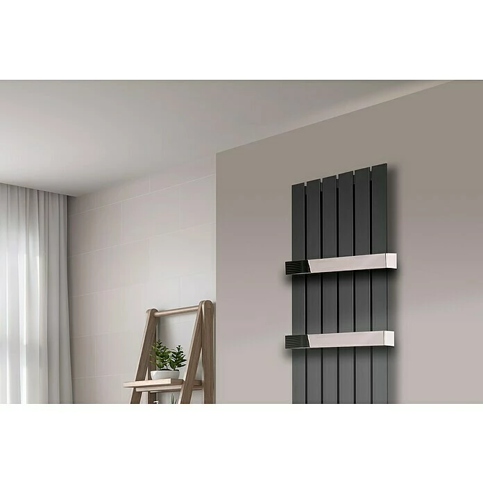 BAUHAUS Designheizkörper Peking 47 X 180 Cm, 2 Handtuchhalter (50 Mm) Glänzend, 1.118 W Bei 75/65/20 °C, Moonstone-Grau 5 BAUHAUS Designheizkörper Peking 47 X 180 Cm, 2 Handtuchhalter (50 Mm) Glänzend, 1.118 W Bei 75/65/20 °C, Moonstone-Grau – Bild 3