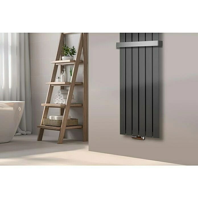 BAUHAUS Designheizkörper Peking 47 X 180 Cm, 2 Handtuchhalter (50 Mm) Glänzend, 1.118 W Bei 75/65/20 °C, Moonstone-Grau 7 BAUHAUS Designheizkörper Peking 47 X 180 Cm, 2 Handtuchhalter (50 Mm) Glänzend, 1.118 W Bei 75/65/20 °C, Moonstone-Grau – Bild 5