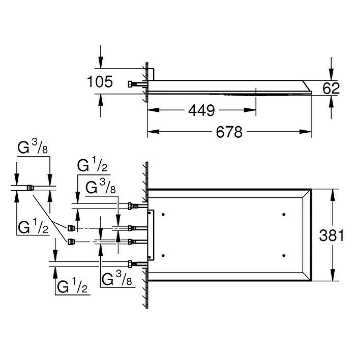 BAUHAUS Grohe Rainshower F-Series 15 Kopfbrause L X B: 67,8 X 38,1 Cm, 20 L/min Bei 3 Bar, Anzahl Funktionen: 3, Chrom 4 BAUHAUS Grohe Rainshower F-Series 15 Kopfbrause L X B: 67,8 X 38,1 Cm, 20 L/min Bei 3 Bar, Anzahl Funktionen: 3, Chrom – Bild 2
