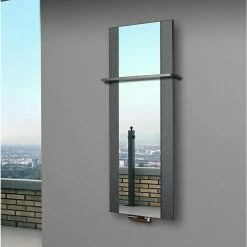 BAUHAUS Designheizkörper Singapur 47 X 120 Cm, Mit 1 Handtuchhalter (15 Mm), 799 W Bei 75/65/20 °C, Moonstone-Grau -Sanitärinstallation Verkaufsladen 12 2582