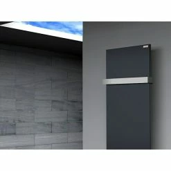 BAUHAUS Designheizkörper Manhattan 2 47 X 120 Cm, Mit 1 Handtuchhalter (50 Mm), 799 W Bei 75/65/20 °C, Anthrazit -Sanitärinstallation Verkaufsladen 12 2602
