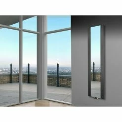 BAUHAUS Designheizkörper Singapur 47 X 180 Cm, Ohne Handtuchhalter, 1.118 W Bei 75/65/20 °C, Moonstone-Grau