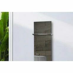 BAUHAUS Designheizkörper Montevideo 47 X 120 Cm, Mit 1 Handtuchhalter (15 Mm), 799 W Bei 75/65/20 °C, Silber -Sanitärinstallation Verkaufsladen 12 2690