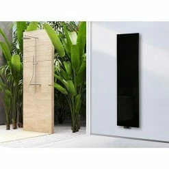 BAUHAUS Designheizkörper Montevideo 47 X 180 Cm, Ohne Handtuchhalter, 1.118 W Bei 75/65/20 °C, Schwarz