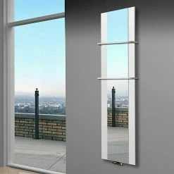 BAUHAUS Designheizkörper Singapur 47 X 180 Cm, Mit 2 Handtuchhalter (15 Mm), 1.118 W Bei 75/65/20 °C, Weiß -Sanitärinstallation Verkaufsladen 12 2709