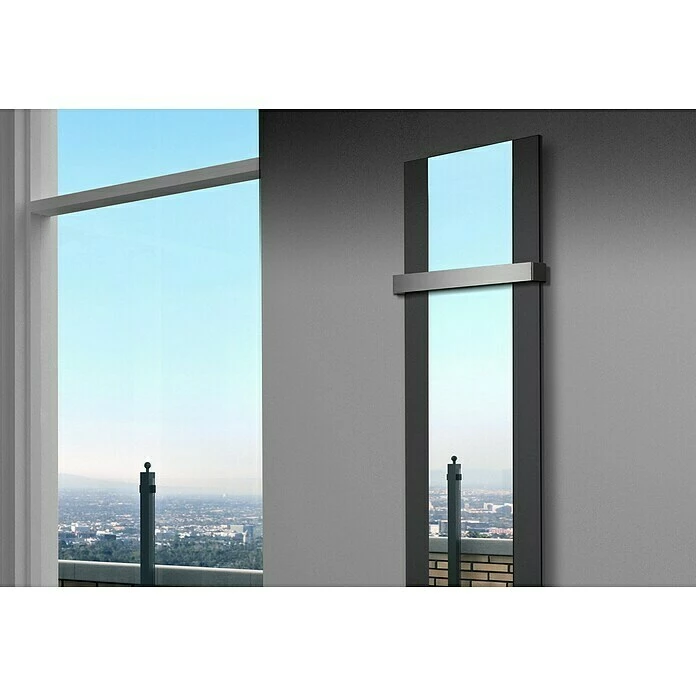 BAUHAUS Designheizkörper Singapur 47 X 180 Cm, Mit 1 Handtuchhalter (50 Mm), 1.118 W Bei 75/65/20 °C, Schwarz 5 BAUHAUS Designheizkörper Singapur 47 X 180 Cm, Mit 1 Handtuchhalter (50 Mm), 1.118 W Bei 75/65/20 °C, Schwarz – Bild 3