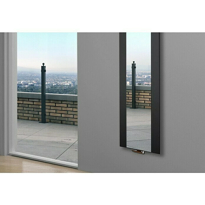 BAUHAUS Designheizkörper Singapur 47 X 180 Cm, Mit 1 Handtuchhalter (50 Mm), 1.118 W Bei 75/65/20 °C, Schwarz 7 BAUHAUS Designheizkörper Singapur 47 X 180 Cm, Mit 1 Handtuchhalter (50 Mm), 1.118 W Bei 75/65/20 °C, Schwarz – Bild 5