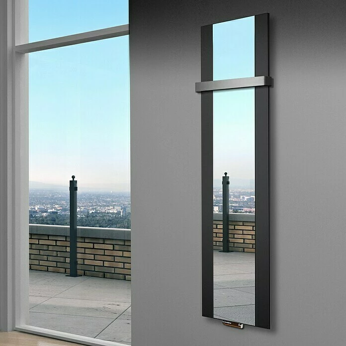 BAUHAUS Designheizkörper Singapur 47 X 180 Cm, Mit 1 Handtuchhalter (50 Mm), 1.118 W Bei 75/65/20 °C, Schwarz 8 BAUHAUS Designheizkörper Singapur 47 X 180 Cm, Mit 1 Handtuchhalter (50 Mm), 1.118 W Bei 75/65/20 °C, Schwarz – Bild 6