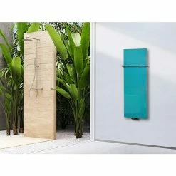 BAUHAUS Designheizkörper Montevideo 47 X 120 Cm, Mit 1 Handtuchhalter (15 Mm), 799 W Bei 75/65/20 °C, Türkis