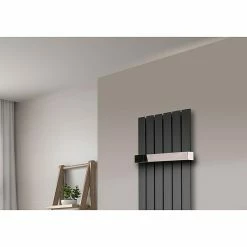 BAUHAUS Designheizkörper Peking 47 X 120 Cm, 1 Handtuchhalter (50 Mm) Glänzend, 799 W Bei 75/65/20 °C, Moonstone-Grau -Sanitärinstallation Verkaufsladen 12 2773