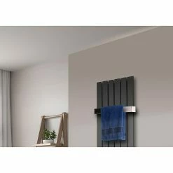 BAUHAUS Designheizkörper Peking 47 X 120 Cm, 1 Handtuchhalter (50 Mm) Glänzend, 799 W Bei 75/65/20 °C, Moonstone-Grau -Sanitärinstallation Verkaufsladen 12 2774