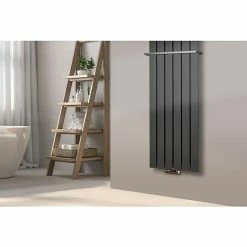 BAUHAUS Designheizkörper Peking 47 X 180 Cm, Mit 2 Handtuchhalter (15 Mm), 1.118 W Bei 75/65/20 °C, Moonstone-Grau -Sanitärinstallation Verkaufsladen 12 2798