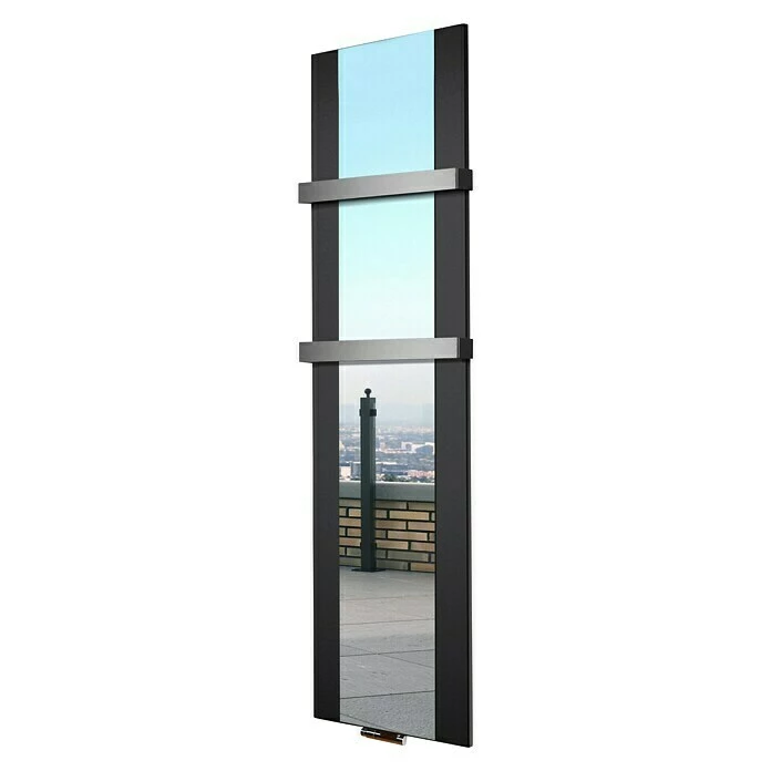 BAUHAUS Designheizkörper Singapur 47 X 180 Cm, Mit 2 Handtuchhalter (50 Mm), 1.118 W Bei 75/65/20 °C, Schwarz 4 BAUHAUS Designheizkörper Singapur 47 X 180 Cm, Mit 2 Handtuchhalter (50 Mm), 1.118 W Bei 75/65/20 °C, Schwarz – Bild 2