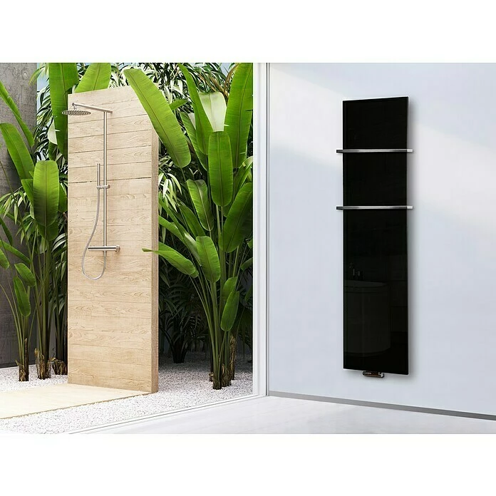 BAUHAUS Designheizkörper Montevideo 47 X 180 Cm, Mit 2 Handtuchhalter (15 Mm), 1.118 W Bei 75/65/20 °C, Schwarz 3 BAUHAUS Designheizkörper Montevideo 47 X 180 Cm, Mit 2 Handtuchhalter (15 Mm), 1.118 W Bei 75/65/20 °C, Schwarz