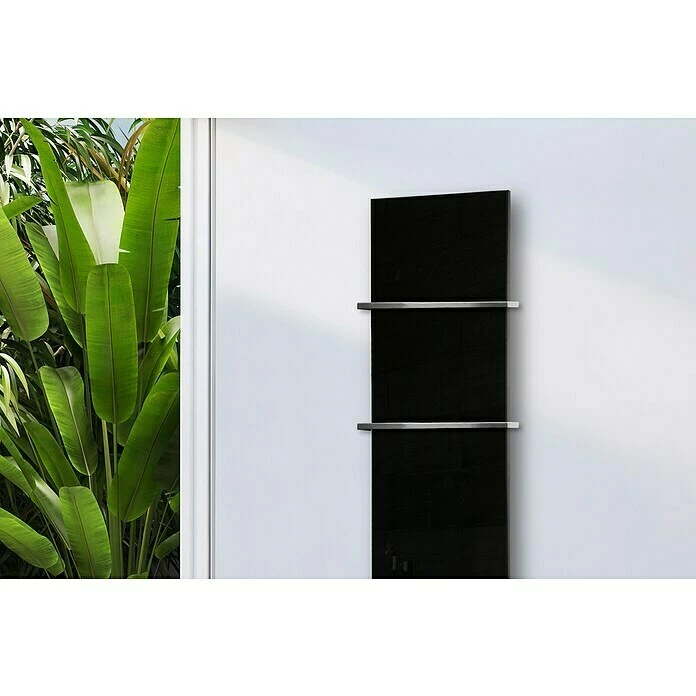 BAUHAUS Designheizkörper Montevideo 47 X 180 Cm, Mit 2 Handtuchhalter (15 Mm), 1.118 W Bei 75/65/20 °C, Schwarz 4 BAUHAUS Designheizkörper Montevideo 47 X 180 Cm, Mit 2 Handtuchhalter (15 Mm), 1.118 W Bei 75/65/20 °C, Schwarz – Bild 2