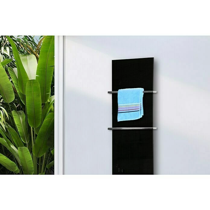 BAUHAUS Designheizkörper Montevideo 47 X 180 Cm, Mit 2 Handtuchhalter (15 Mm), 1.118 W Bei 75/65/20 °C, Schwarz 5 BAUHAUS Designheizkörper Montevideo 47 X 180 Cm, Mit 2 Handtuchhalter (15 Mm), 1.118 W Bei 75/65/20 °C, Schwarz – Bild 3
