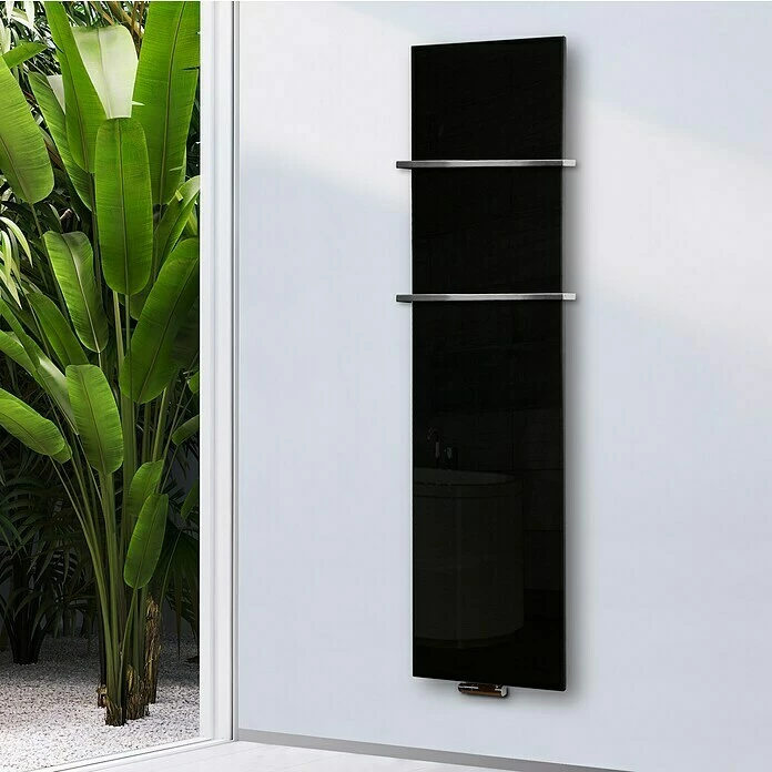 BAUHAUS Designheizkörper Montevideo 47 X 180 Cm, Mit 2 Handtuchhalter (15 Mm), 1.118 W Bei 75/65/20 °C, Schwarz 7 BAUHAUS Designheizkörper Montevideo 47 X 180 Cm, Mit 2 Handtuchhalter (15 Mm), 1.118 W Bei 75/65/20 °C, Schwarz – Bild 5