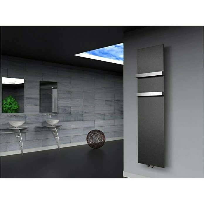 BAUHAUS Designheizkörper Manhattan 3 47 X 180 Cm, Mit 2 Handtuchhalter (50 Mm), 1.118 W Bei 75/65/20 °C, Moonstone-Grau 3 BAUHAUS Designheizkörper Manhattan 3 47 X 180 Cm, Mit 2 Handtuchhalter (50 Mm), 1.118 W Bei 75/65/20 °C, Moonstone-Grau