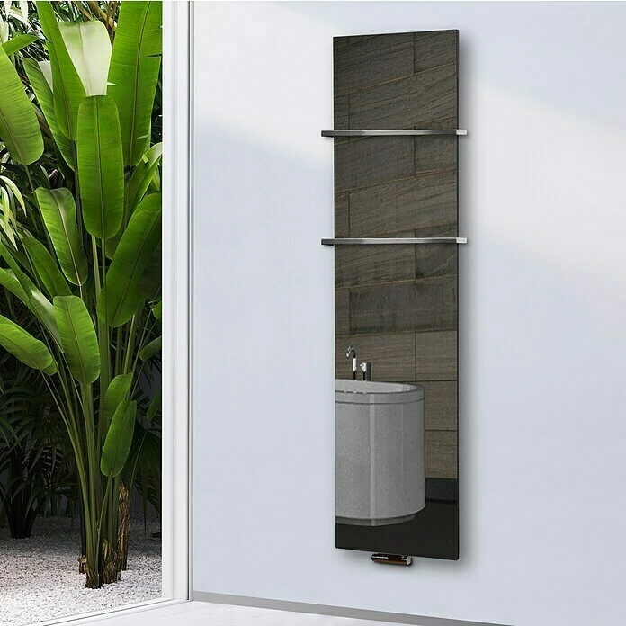 BAUHAUS Designheizkörper Montevideo 47 X 180 Cm, Mit 2 Handtuchhalter (15 Mm), 1.118 W Bei 75/65/20 °C, Silber 7 BAUHAUS Designheizkörper Montevideo 47 X 180 Cm, Mit 2 Handtuchhalter (15 Mm), 1.118 W Bei 75/65/20 °C, Silber – Bild 5