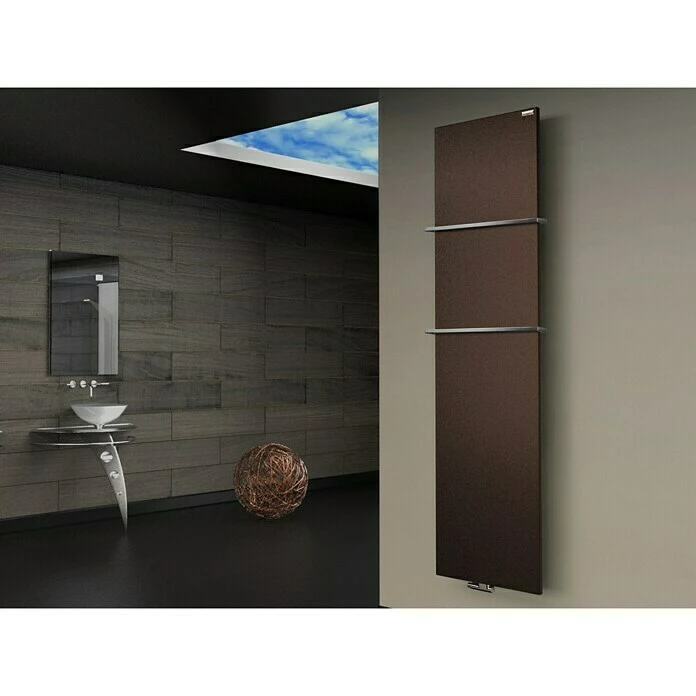 BAUHAUS Designheizkörper Manhattan 3 47 X 180 Cm, Mit 2 Handtuchhalter (15 Mm), 1.118 W Bei 75/65/20 °C, Braun 3 BAUHAUS Designheizkörper Manhattan 3 47 X 180 Cm, Mit 2 Handtuchhalter (15 Mm), 1.118 W Bei 75/65/20 °C, Braun