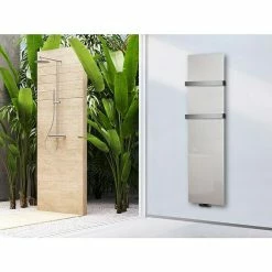 BAUHAUS Designheizkörper Montevideo 47 X 180 Cm, Mit 2 Handtuchhalter (50 Mm), 1.118 W Bei 75/65/20 °C, Weiß