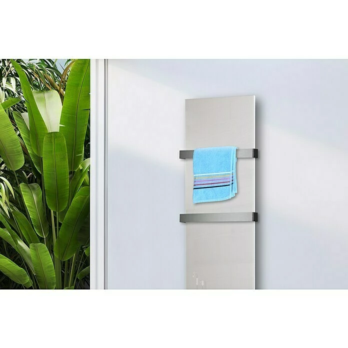 BAUHAUS Designheizkörper Montevideo 47 X 180 Cm, Mit 2 Handtuchhalter (50 Mm), 1.118 W Bei 75/65/20 °C, Weiß 5 BAUHAUS Designheizkörper Montevideo 47 X 180 Cm, Mit 2 Handtuchhalter (50 Mm), 1.118 W Bei 75/65/20 °C, Weiß – Bild 3