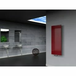 BAUHAUS Designheizkörper Manhattan 2 47 X 120 Cm, Ohne Handtuchhalter, 799 W Bei 75/65/20 °C, Rot -Sanitärinstallation Verkaufsladen 12 2900