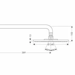BAUHAUS Hansgrohe Kopfbrausen-Set Raindance S 240 Durchmesser: 24 Cm, 18 L/min Bei 3 Bar, Wandmontage, Chrom -Sanitärinstallation Verkaufsladen 12 291
